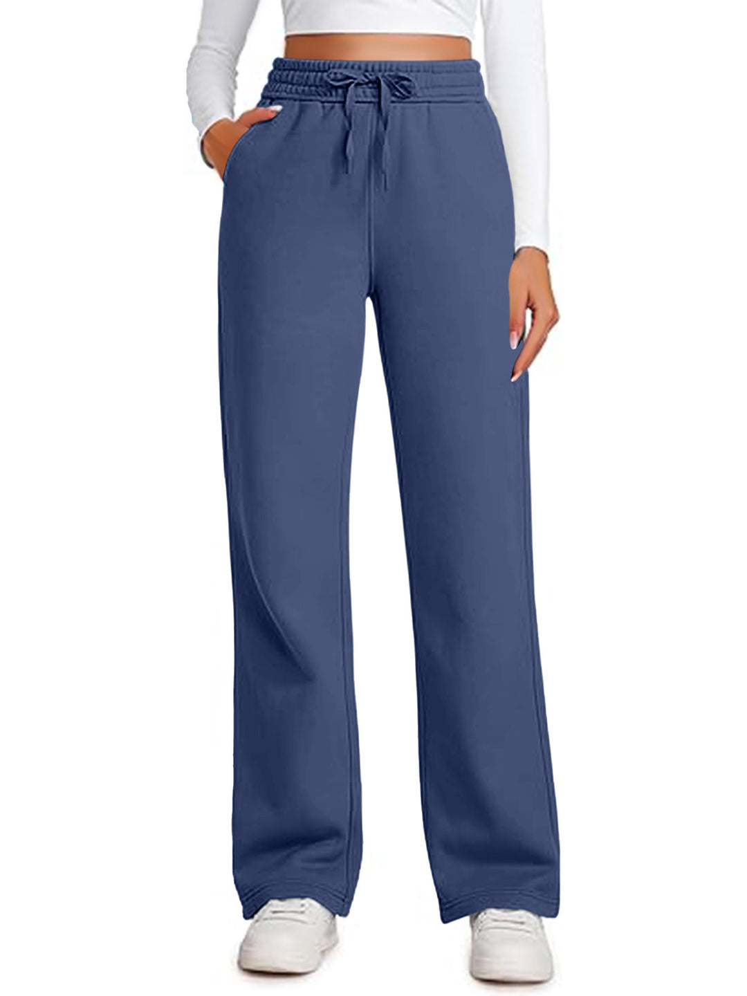 Damen Lässige Freizeithose mit weitem Schnitt und elastischem Bund EB