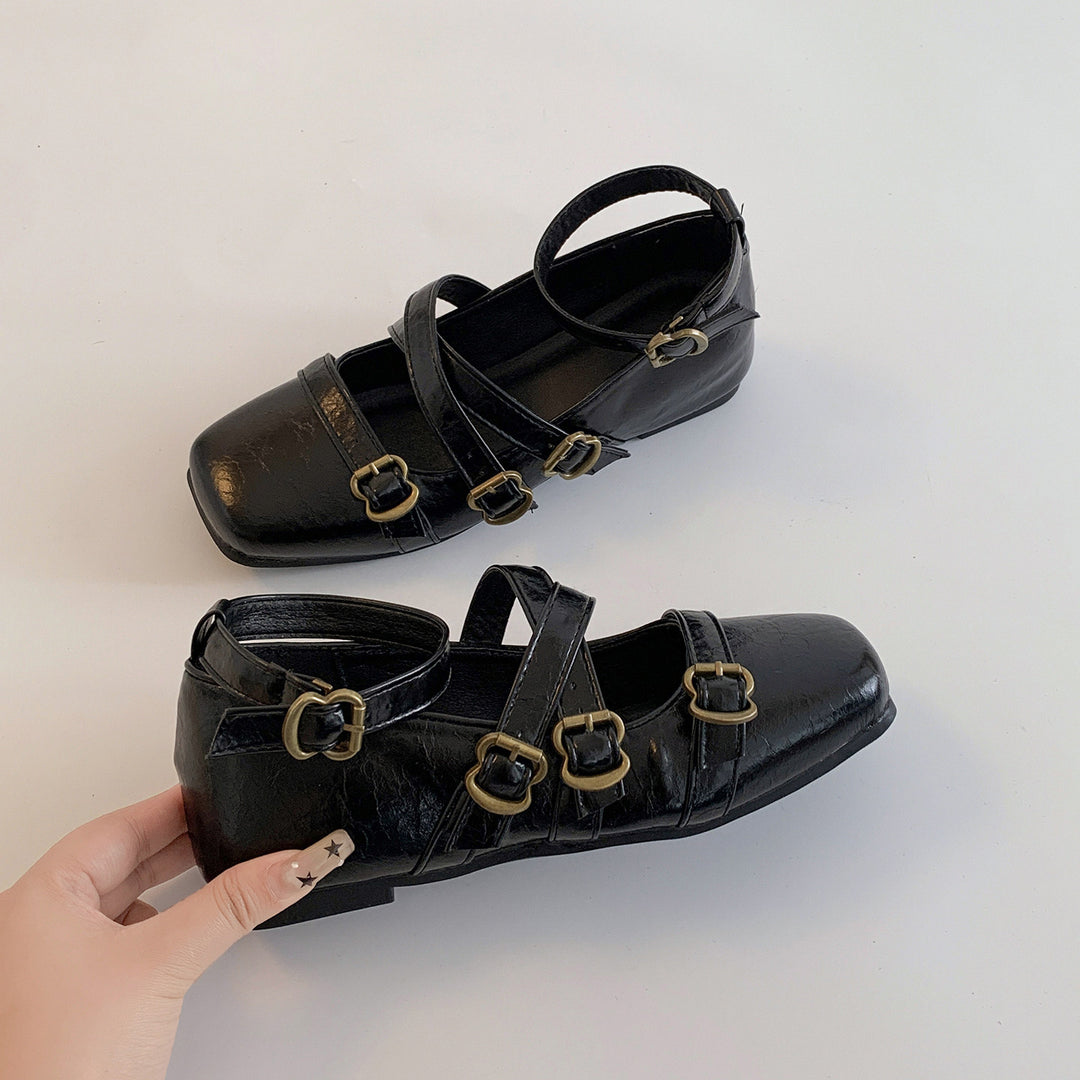 Damen Ballerinas mit dekorativem Riemchendesign EB