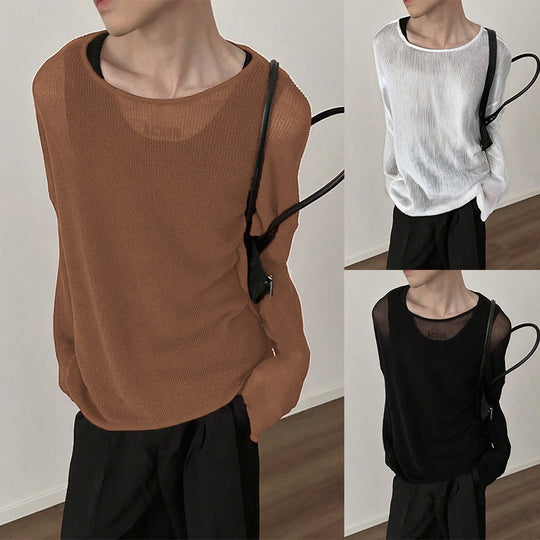 Damen Langarmshirt mit strukturiertem Rippenmuster und lässigem Schnitt EB