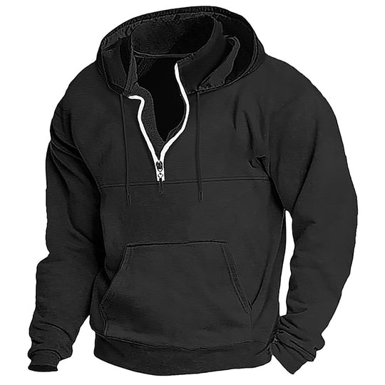 Herren bequemer Kapuzenpullover mit durchgehendem Reißverschluss EB