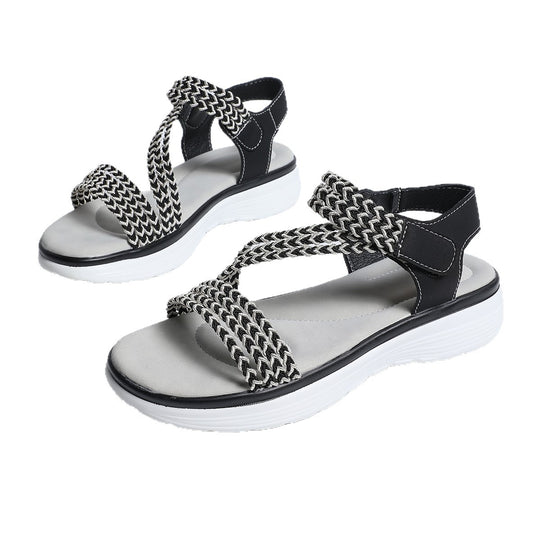 Damen Sportliche Riemchensandalen mit verstellbarem Klettverschluss EB
