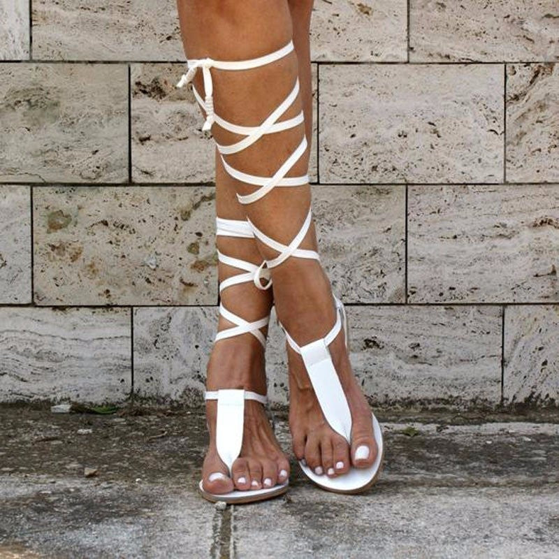 Damen Gladiatorensandalen mit elegantem Schnürdesign EB