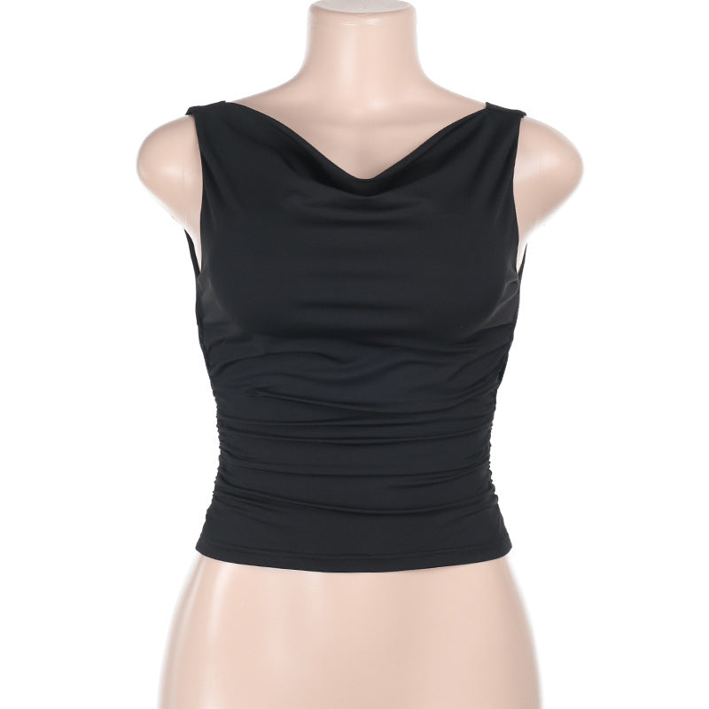 Damen figurbetontes Top mit asymmetrischem Ausschnitt und angenehmem Stretch EB