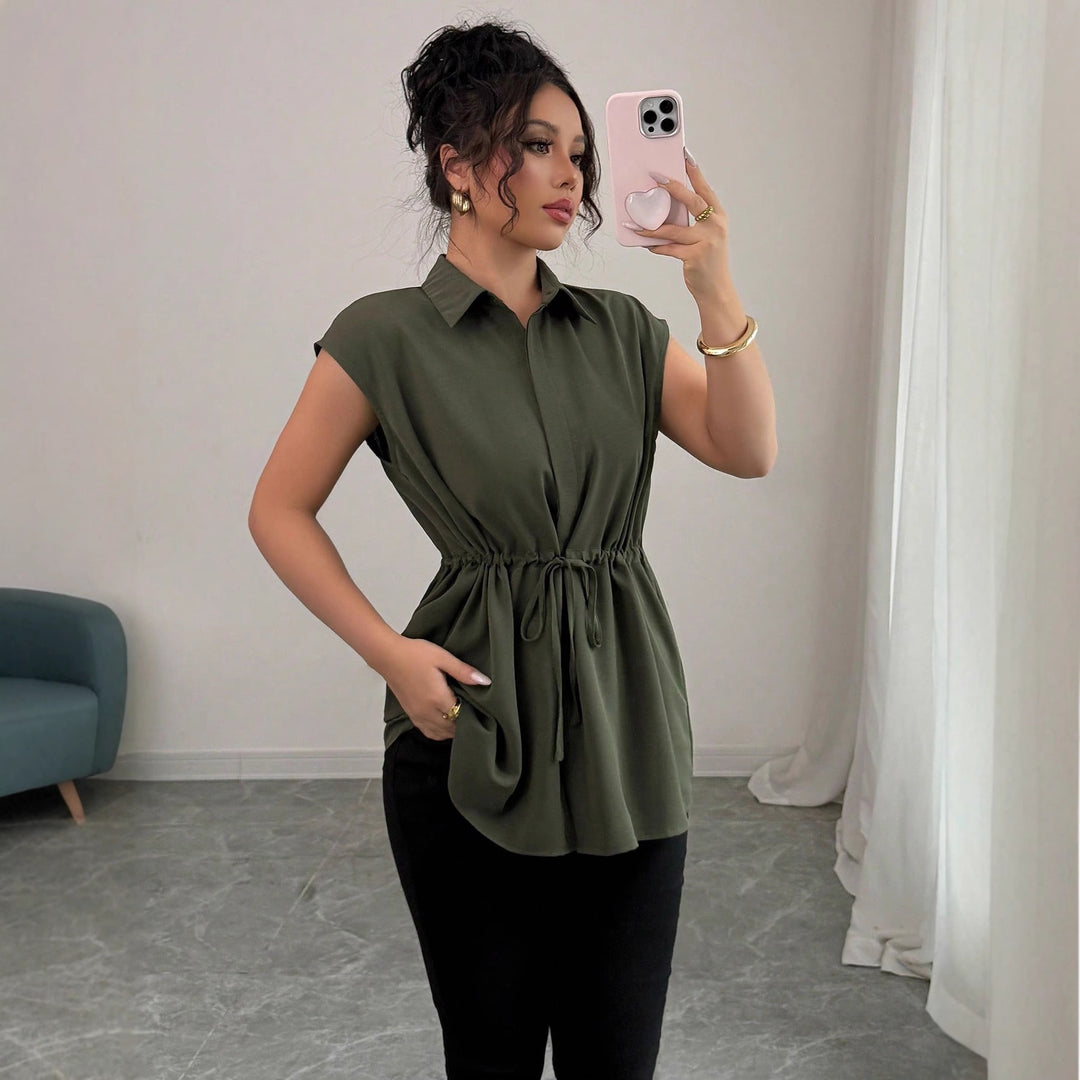 Damen lässige Bluse mit tailliertem Schnitt EB