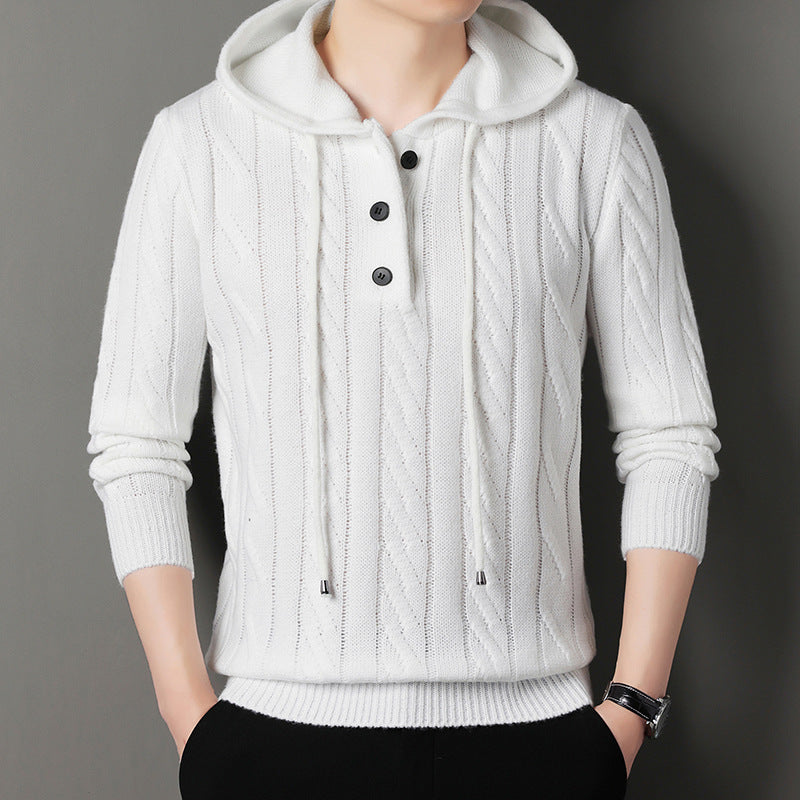 Herren Kapuzenpullover mit strukturierter Strickoptik EB