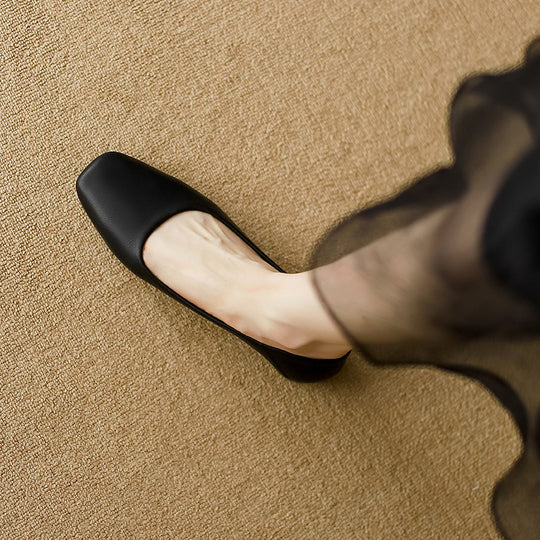 Damen elegante Ballerinas mit komfortablem Fußbett und hochwertiger Lederoberfläche EB