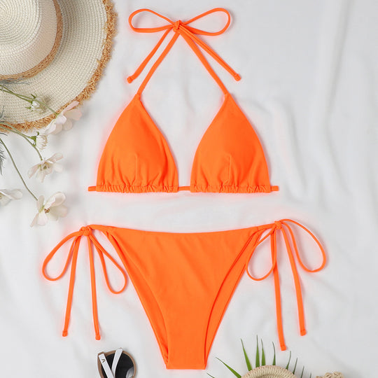 Damen Triangel-Bikini mit verstellbaren Bindebändern und raffinierten Details EB