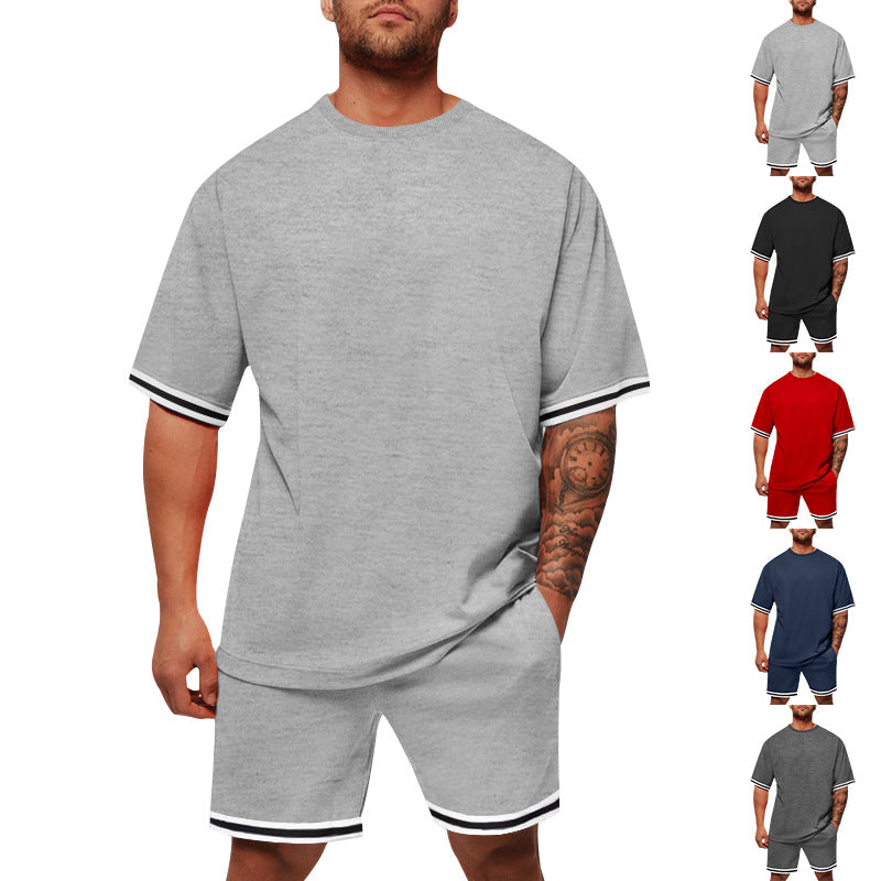 Herren Sportliches Kurzarm-Set mit Kontrastdetails EB