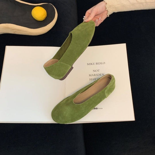 Damen elegante Slipper aus weichem Veloursleder EB
