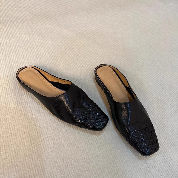 Damen Mules mit geflochtenem Design und bequemer Sohle EB