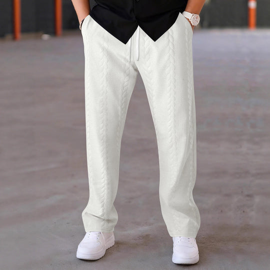 Herren elegante Freizeithose mit strukturiertem Design und elastischem Bund EB