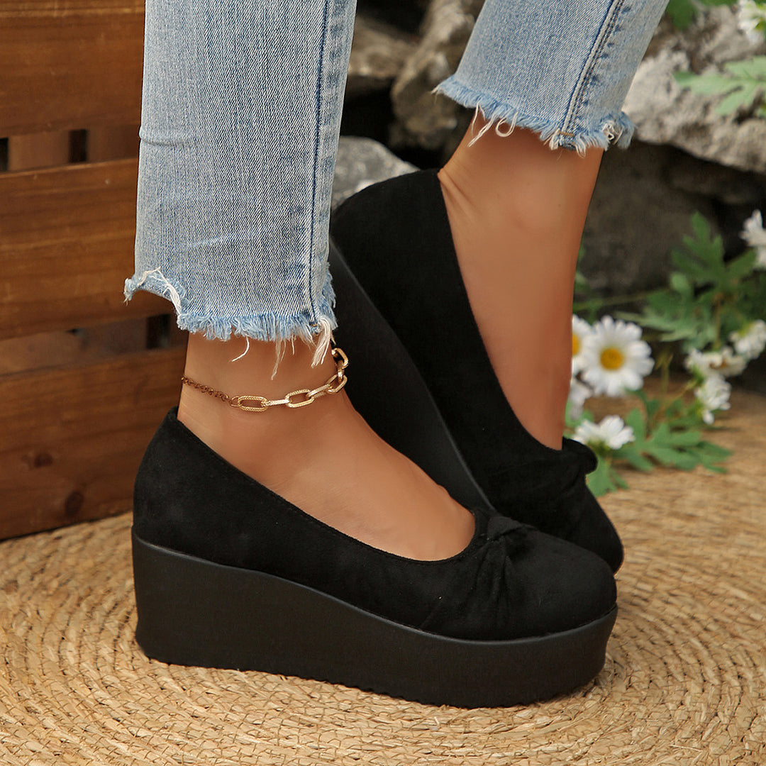 Damen Wedge-Pantoletten mit dekorativem Schleifenakzent und modischem Design EB