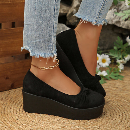 Damen Wedge-Pantoletten mit dekorativem Schleifenakzent und modischem Design EB