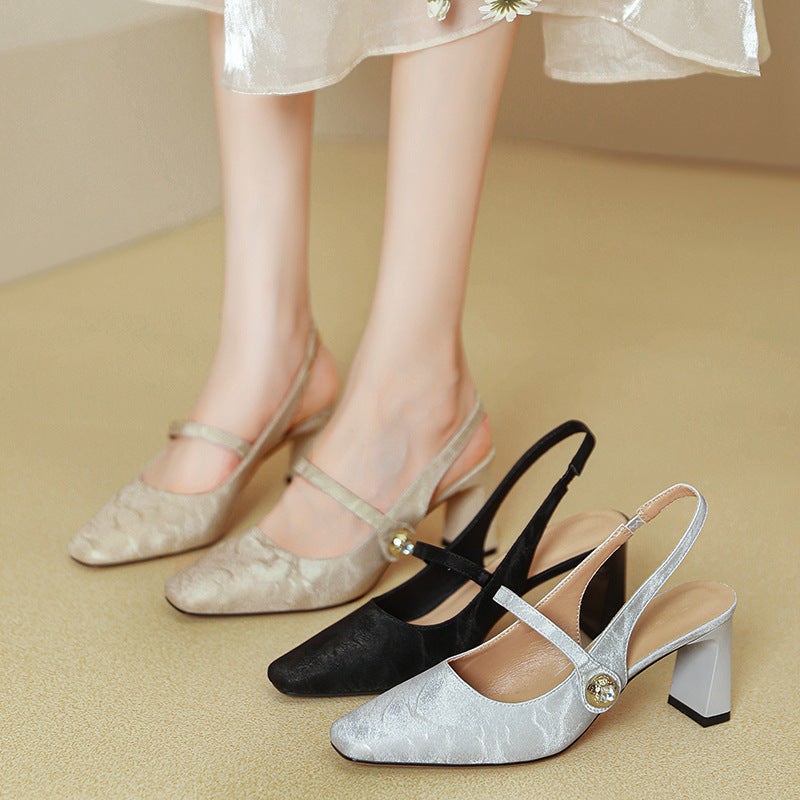 Damen Slingback-Pumps mit eleganter Schnallenverzierung EB