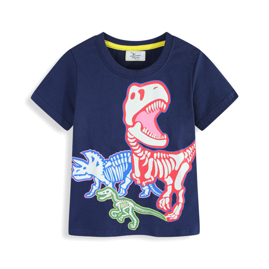 Jungen T-Shirt mit aufregendem Dinosaurier-Skelett-Design EB