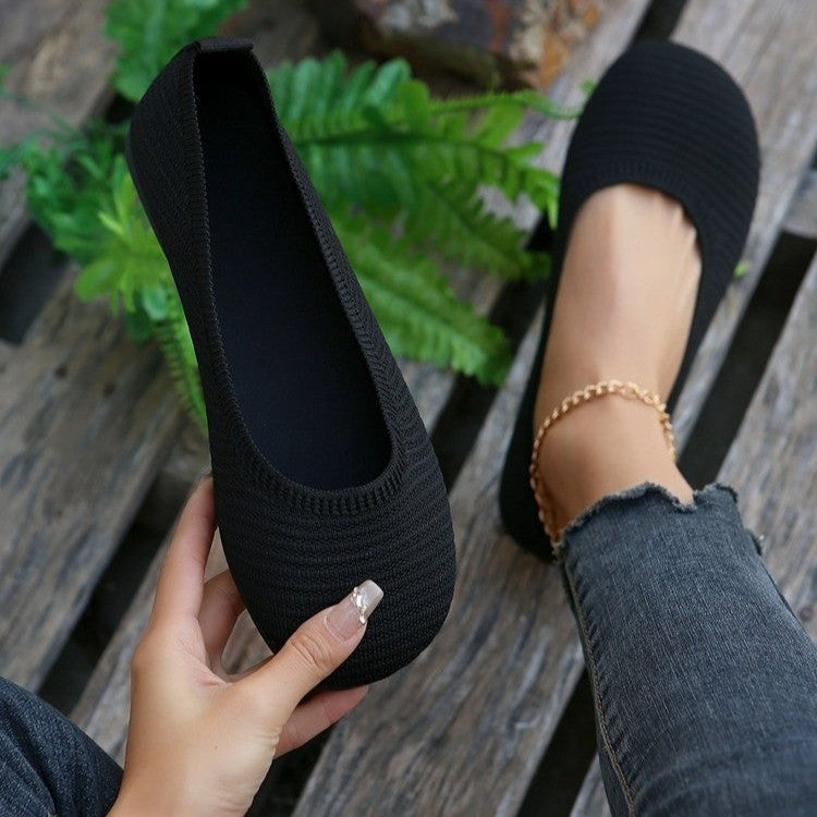 Damen flexible Ballerinas aus atmungsaktivem Strickmaterial EB