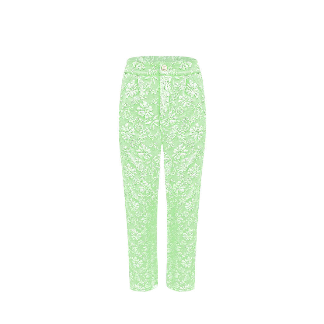 Damen Blumenmuster Hose im eleganten Casual-Stil EB