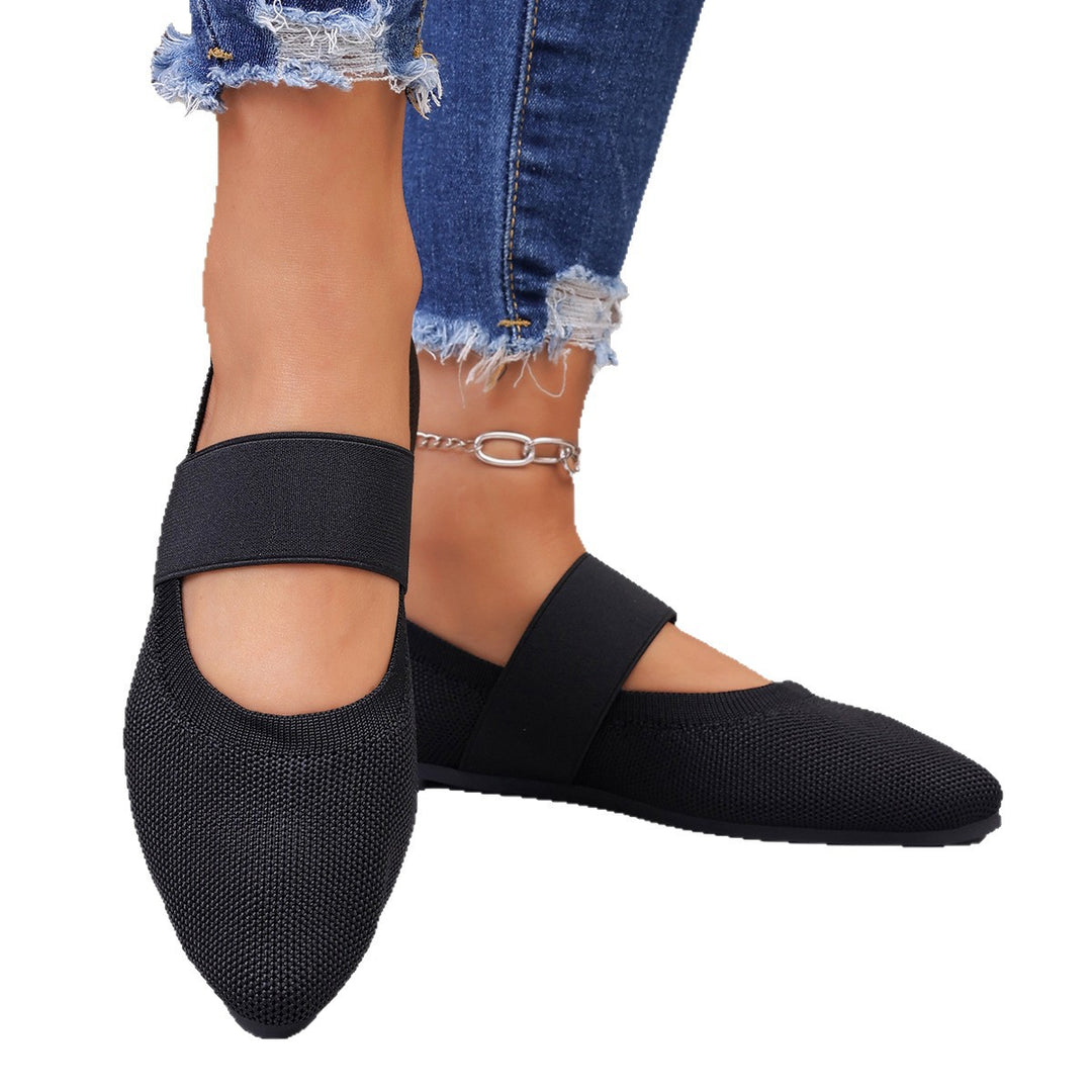 Damen Komfortable Ballerinas mit elastischem Riemen EB