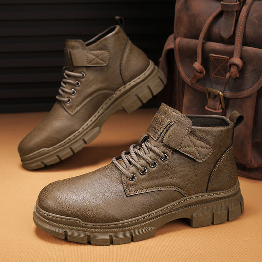 Herren robuste Schnürstiefel mit verstellbarem Riemen EB