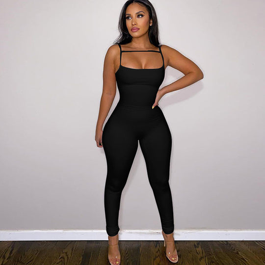 Damen Langärmeliger Jumpsuit mit schmalem Schnitt EB