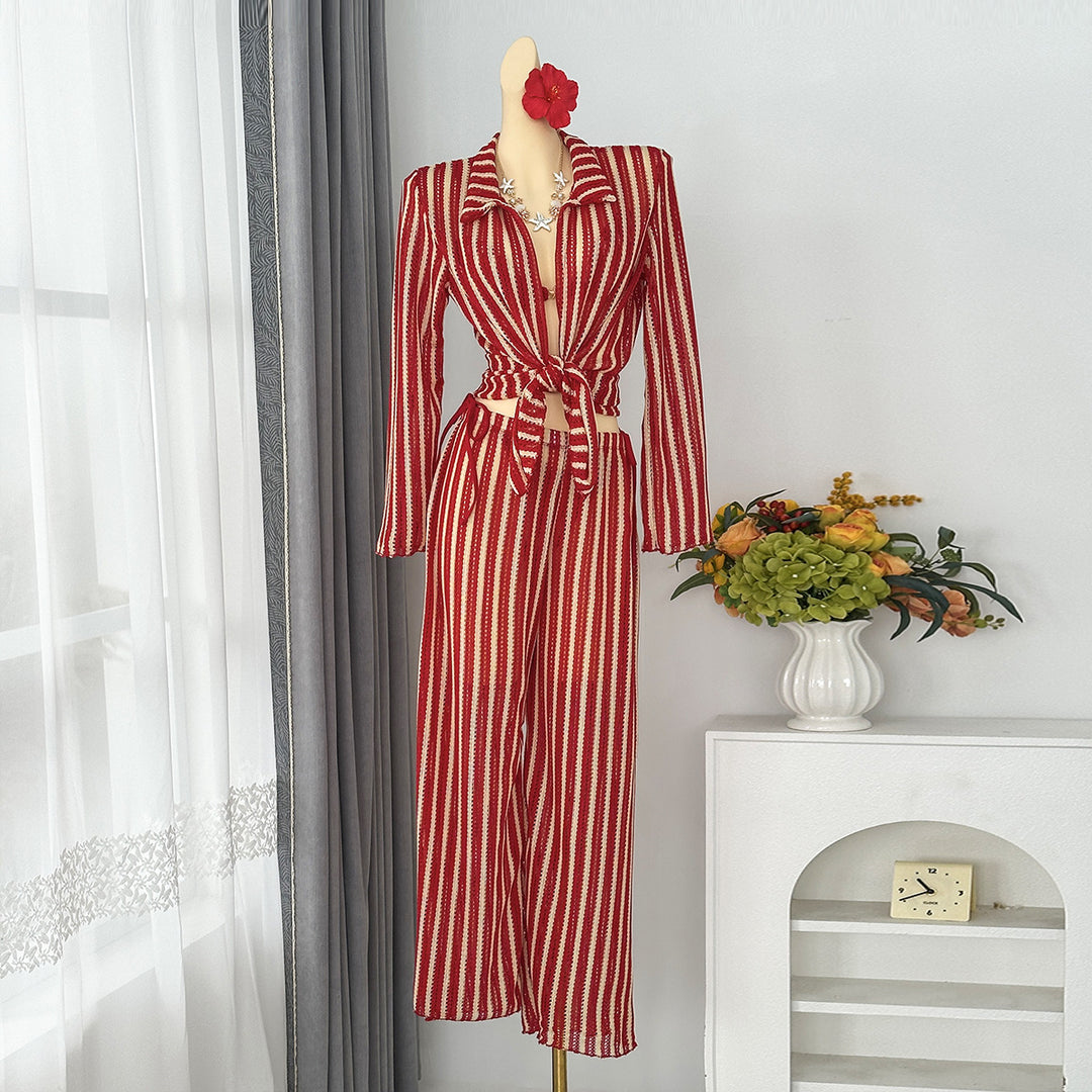 Damen Jumpsuit mit modischem Bindegürtel EB