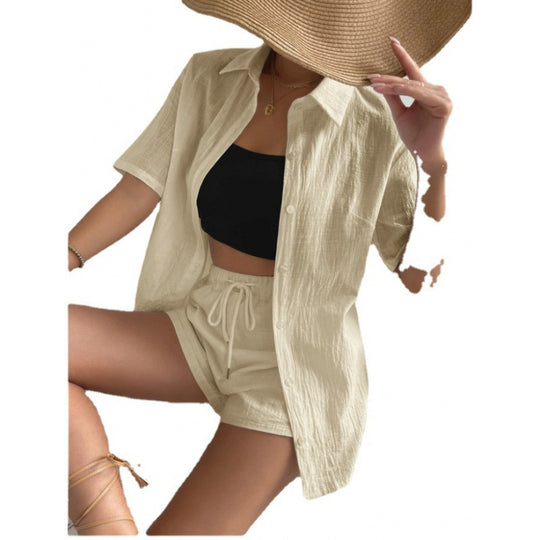 Damen Chice Loungewear-Kombination bestehend aus leichtem, atmungsaktivem Hemd und Shorts EB