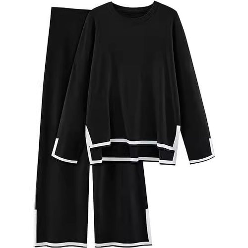 Damen modisches Lounge-Set mit weitem Schnitt und Kontrastbündchen EB