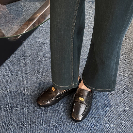 Damen Elegante Mokassins mit modischem Riemen und komfortabler Innensohle EB