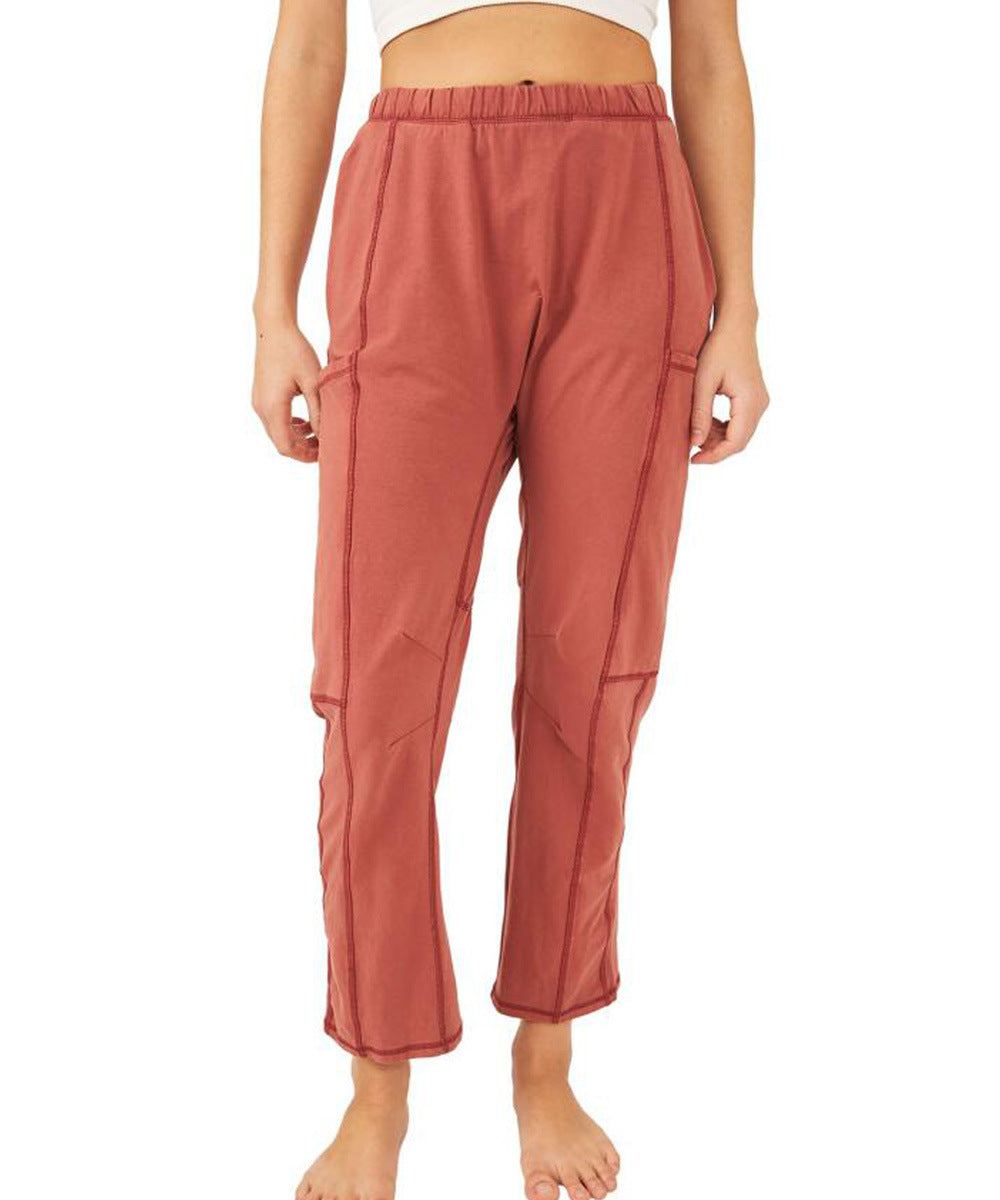Damen Bequeme Freizeithose mit praktischen Seitentaschen und elastischem Bund EB