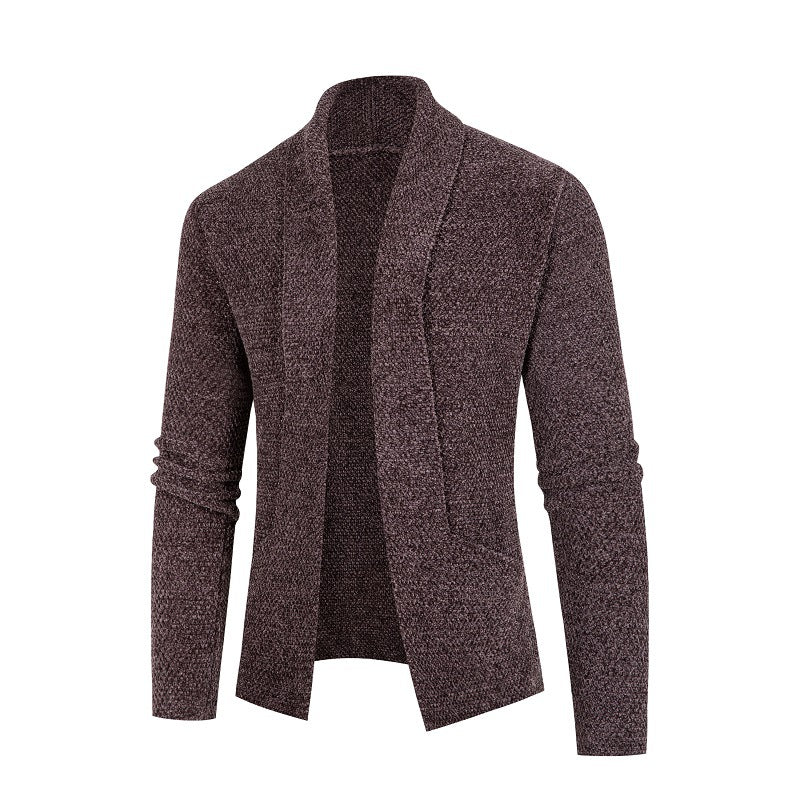Herren Strickjacke mit modernem Schalkragen und feinem Strukturmuster EB