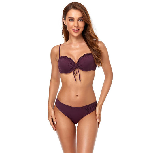 Damen Bikini mit Rüschendetails und verstellbaren Trägern EB