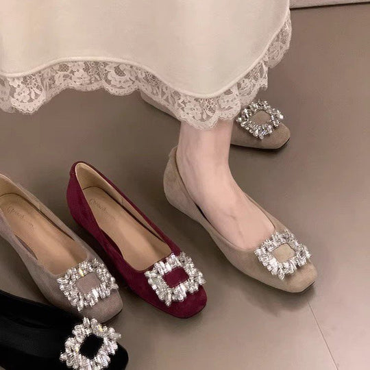Damen Ballerinas mit funkelndem Schmuckdetail und bequemer Sohle EB