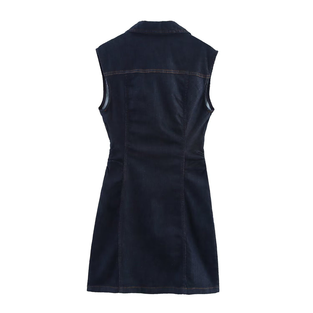 Damen Jeanskleid mit tailliertem Schnitt und praktischen Taschen EB