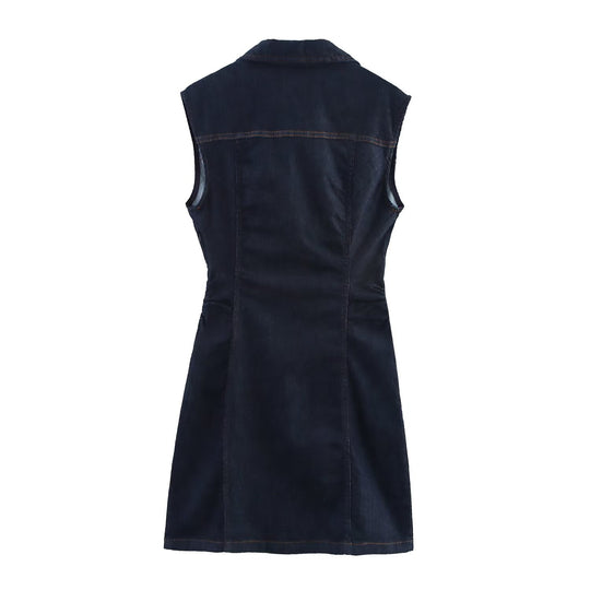 Damen Jeanskleid mit tailliertem Schnitt und praktischen Taschen EB