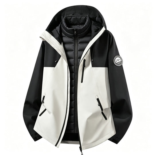Damen kombinierbare Softshell Outdoorjacke mit abnehmbarer Steppinnenjacke EB