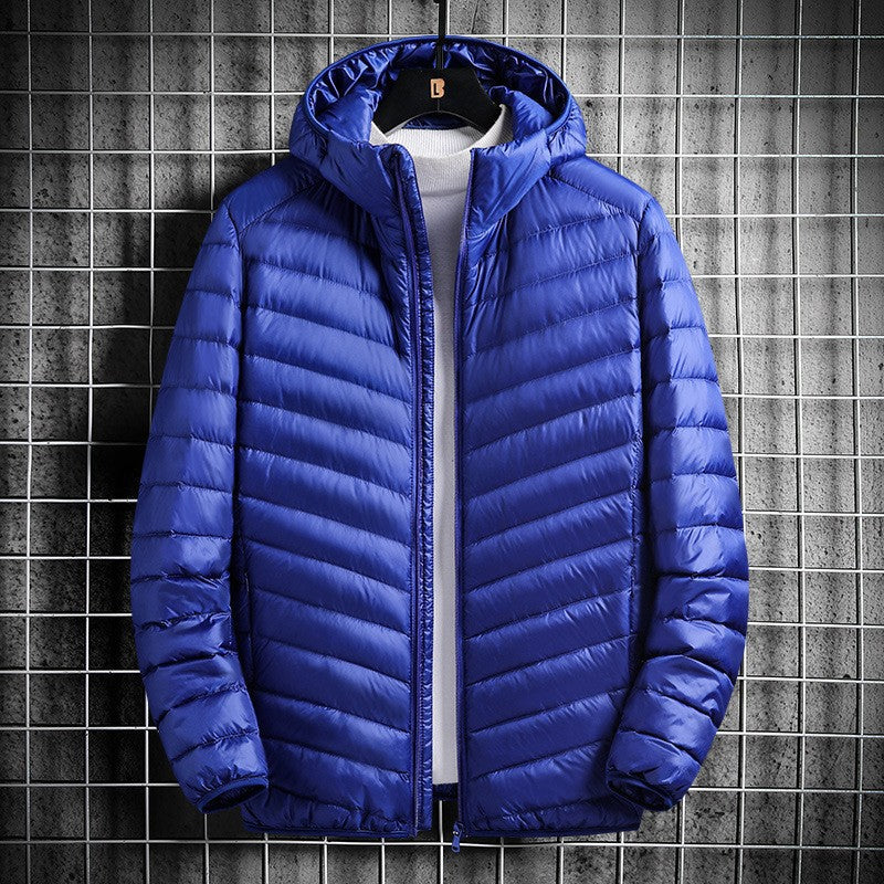 Herren nan ultraleichte Steppjacke mit Kapuze, winddichter Außenhülle und packbarem Thermofutter EB