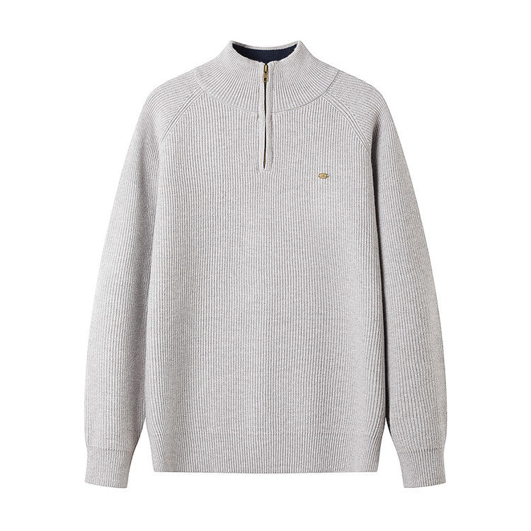 Herren Strickpullover mit halbem Reißverschluss EB