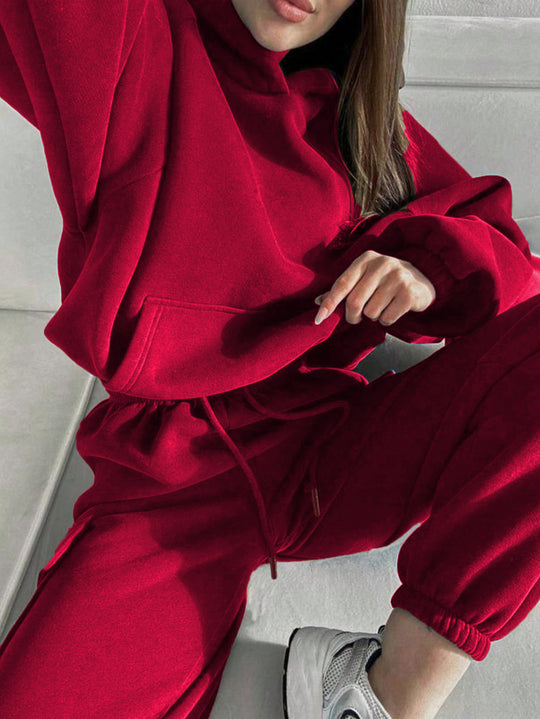 Damen nan oversized Kapuzenpullover-Set mit Cargo-Jogginghose EB