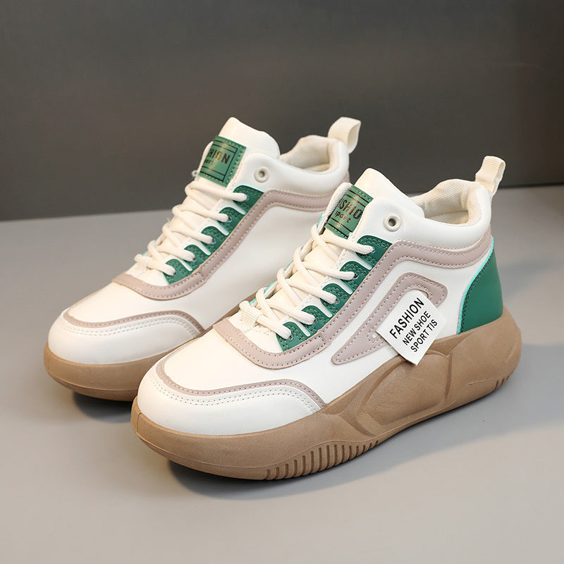 Damen Modische High-Top Sneakers mit atmungsaktiver Struktur und dämpfender Sohle EB