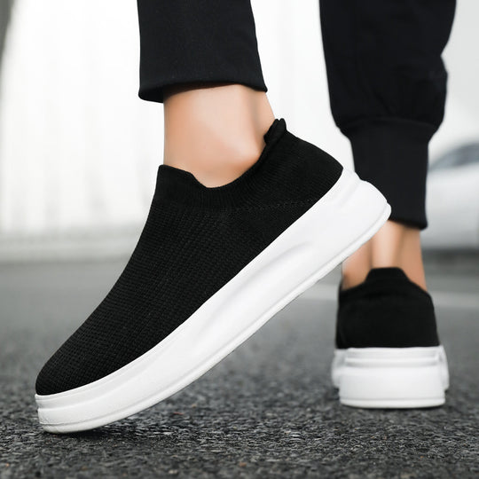 Unisex nan atmungsaktiver Strick-Freizeitschuh mit sockenähnlichem Schaft und rutschfester Laufsohle EB