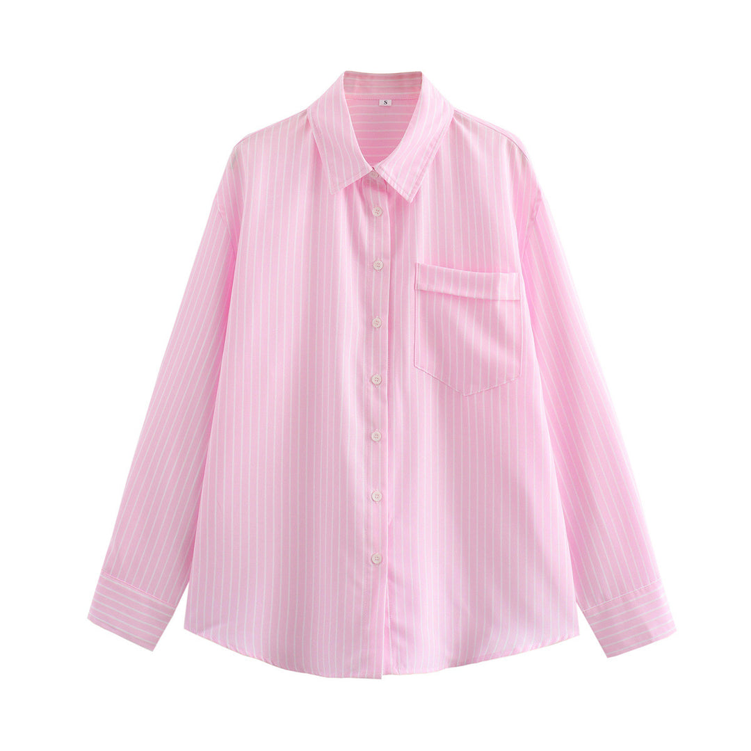 Damen Elegante und lässige Bluse mit feinen Streifen EB