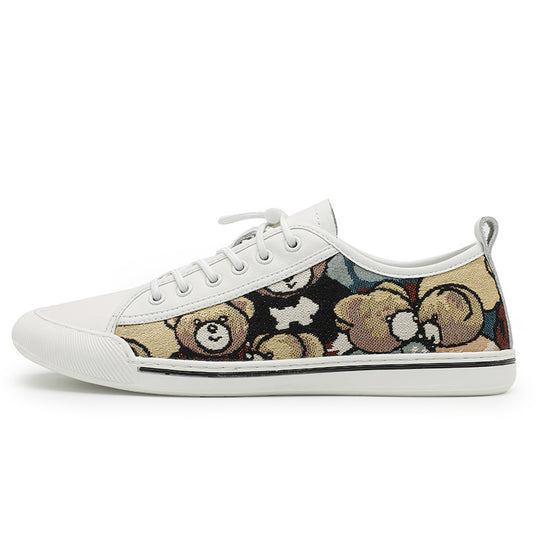 Damen Sneakers mit kreativem Bärenmotiv und rutschfester Sohle EB