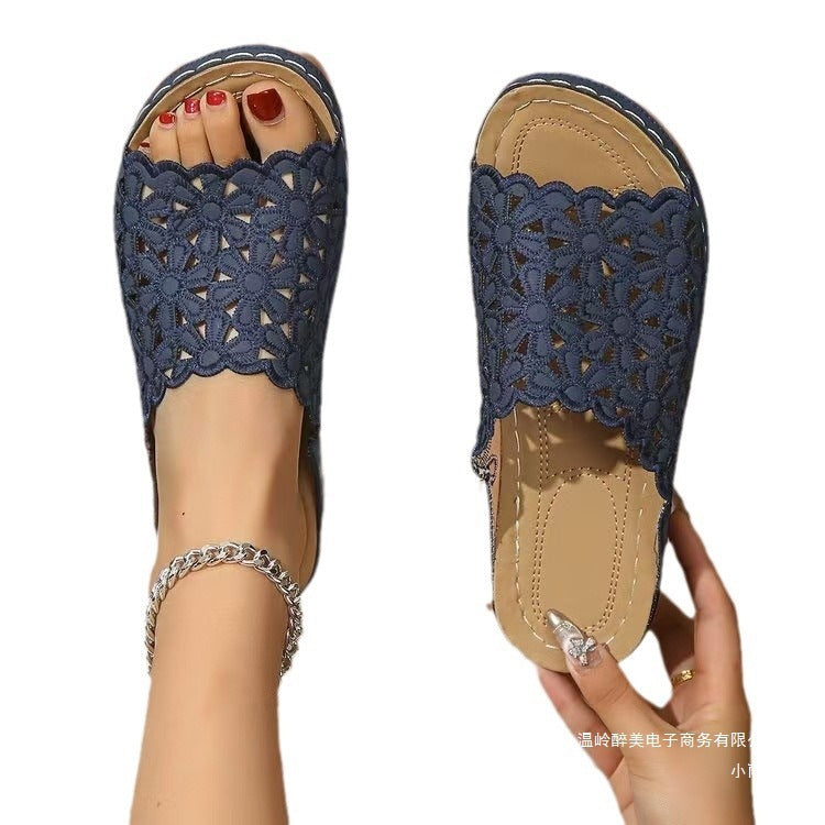 Damen dekorative Clogs mit modischem Lochmuster EB