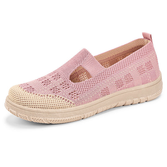 Damen Komfortable Slip-On Freizeitschuhe mit luftdurchlässigem Obermaterial EB