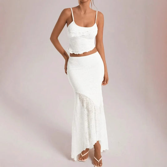 Damen Spitzen Set mit Rüschendetails EB