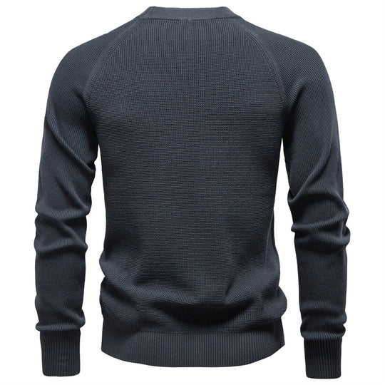 Herren Strickpullover mit innovativem Strukturmuster und Rundhalsausschnitt EB
