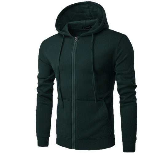 Herren nan schmal geschnittene Zip-Hoodie Jacke mit weichem Fleece-Innenfutter und Kängurutaschen EB