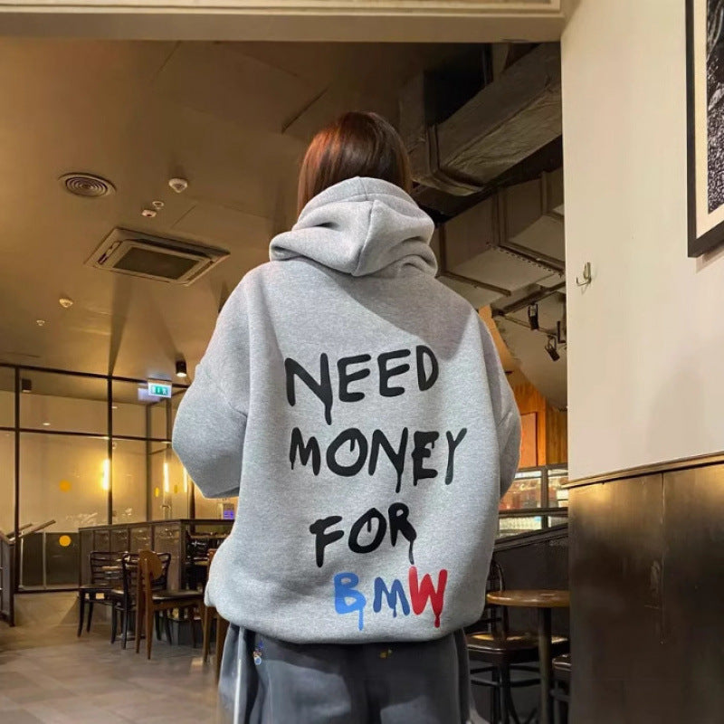 Damen Oversized Hoodie mit stylischem Schriftzug EB