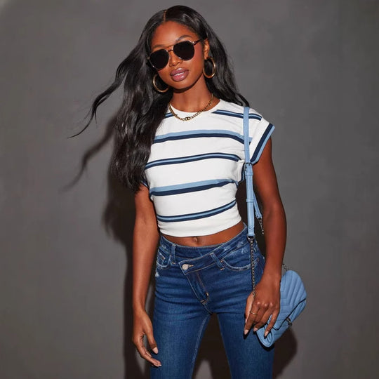 Damen Flared Jeans mit modischen Destroyed-Details und ausgefransten Säumen EB