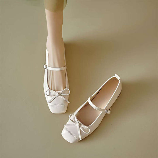 Damen Ballerinas mit dekorativem Riemchen und moderner Schleifenapplikation EB